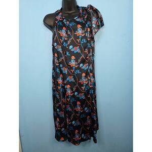 Thakoon Size 10 Shoulder Tie Multicolor Floral Dress